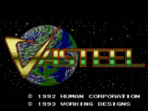 Vasteel title screen for PC Engine CD